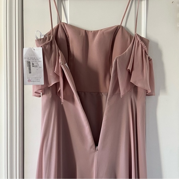 Hayley Paige NEW Prom Chiffon Occasions Bridesmaid Dress size 10 in Dusty Rose - Picture 6 of 16